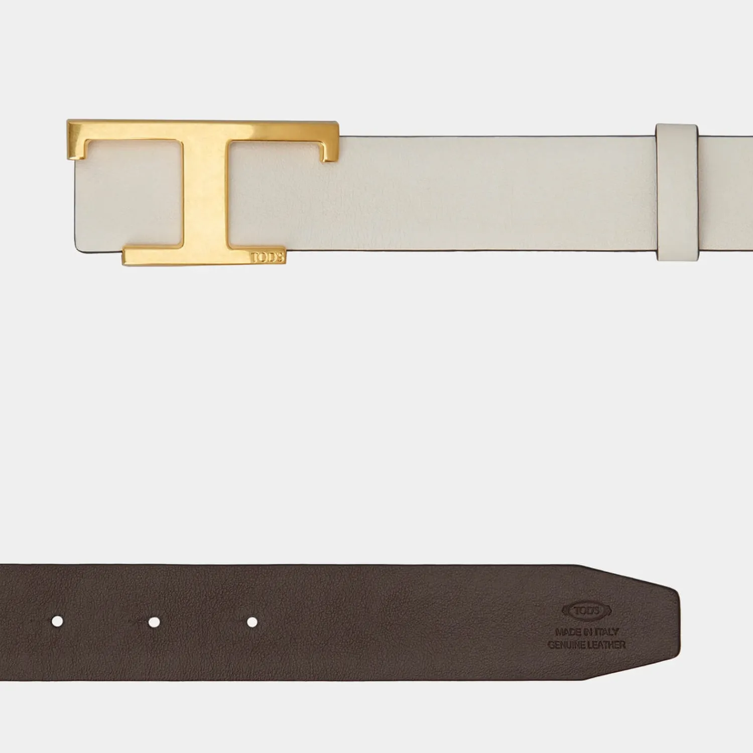Belts*Tod's Reversible T Logo Leather Belt