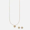 Earrings*Tory Burch Gold-Plated Kira Pave Pendant And Stud Earring Set