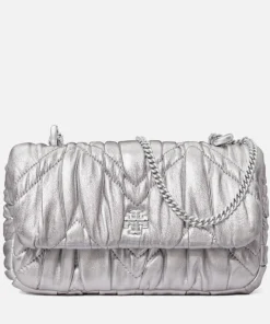 Shoulder Bags*Tory Burch Kira Metallic Leather Mini Flap Bag