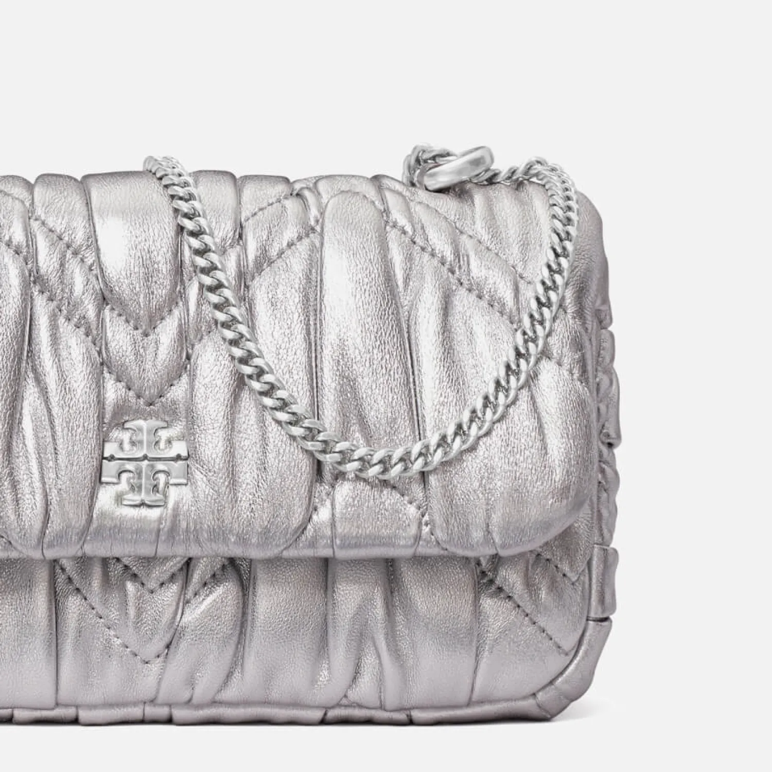 Shoulder Bags*Tory Burch Kira Metallic Leather Mini Flap Bag