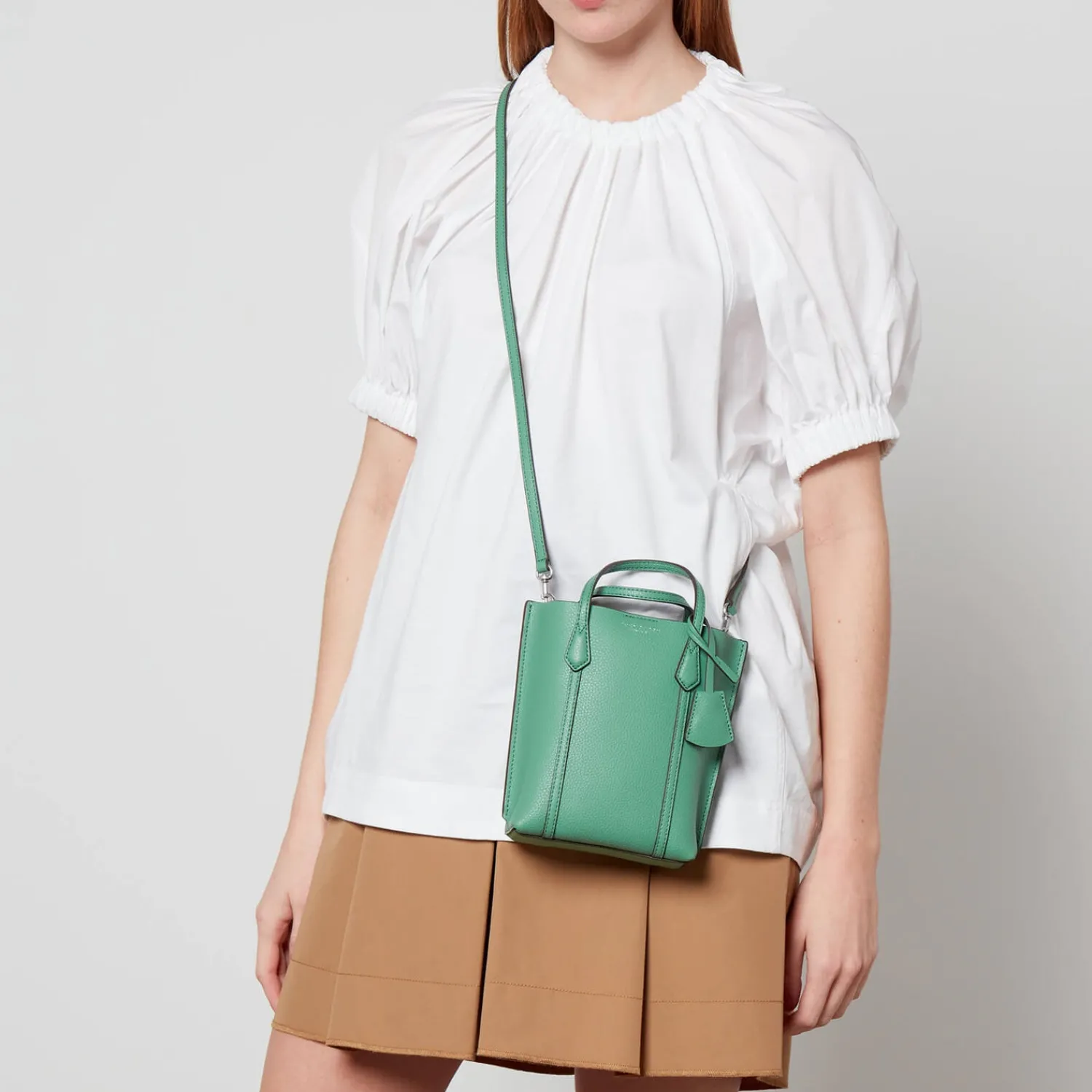 Mini Bags*Tory Burch Mini Perry Leather Tote Bag