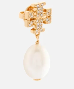 Earrings*Tory Burch Women's Kira Pave Pearl Drop Earrings - Tory Gold/Pearl