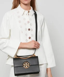 Shoulder Bags*Tory Burch Women's Miller Small Flap Shoulder Bag - Black