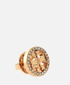 Earrings*Tory Burch Women's Miller Pave Stud Earrings - Silver/Crystal