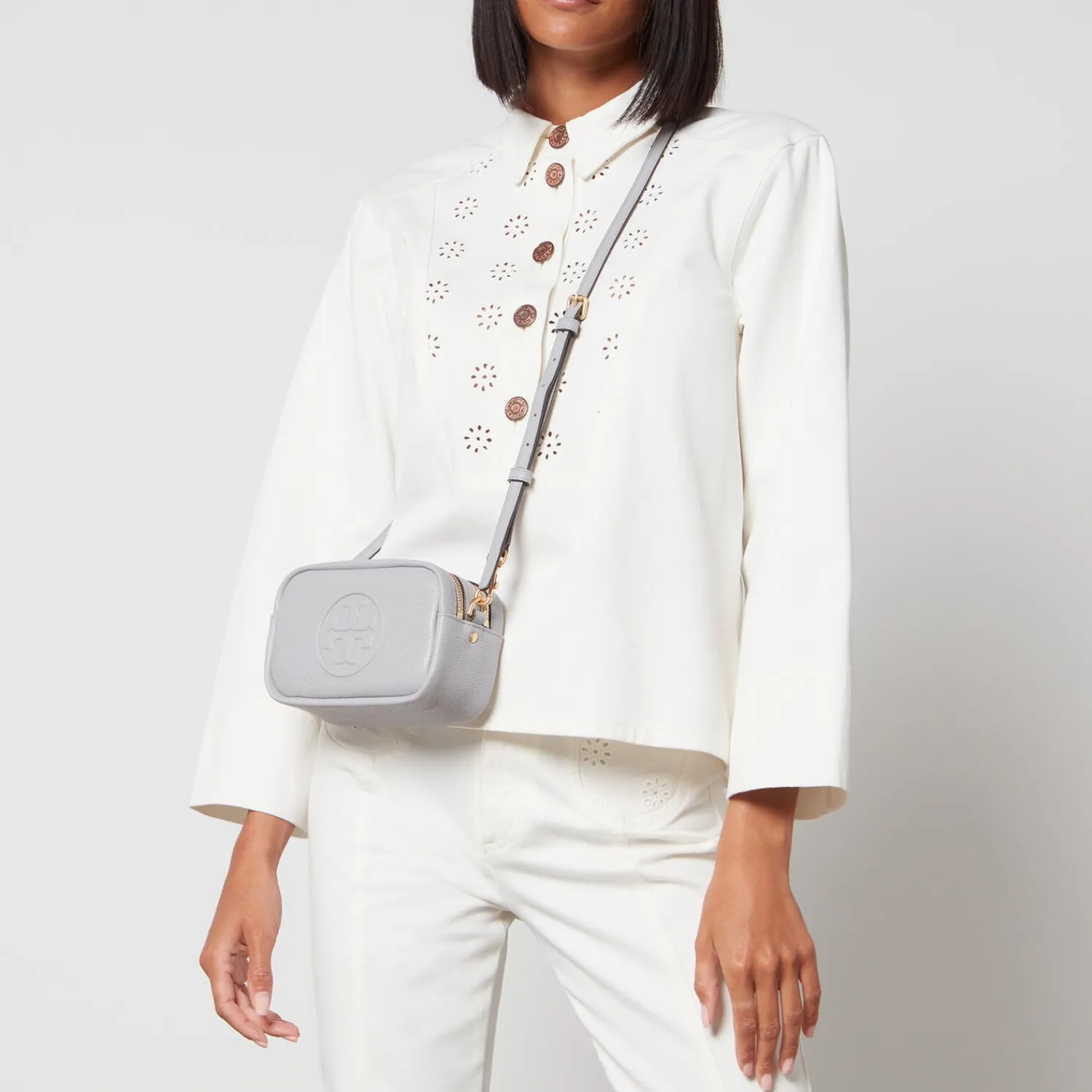 Crossbody Bags*Tory Burch Women's Perry Bombe Mini Bag - Bay Gray