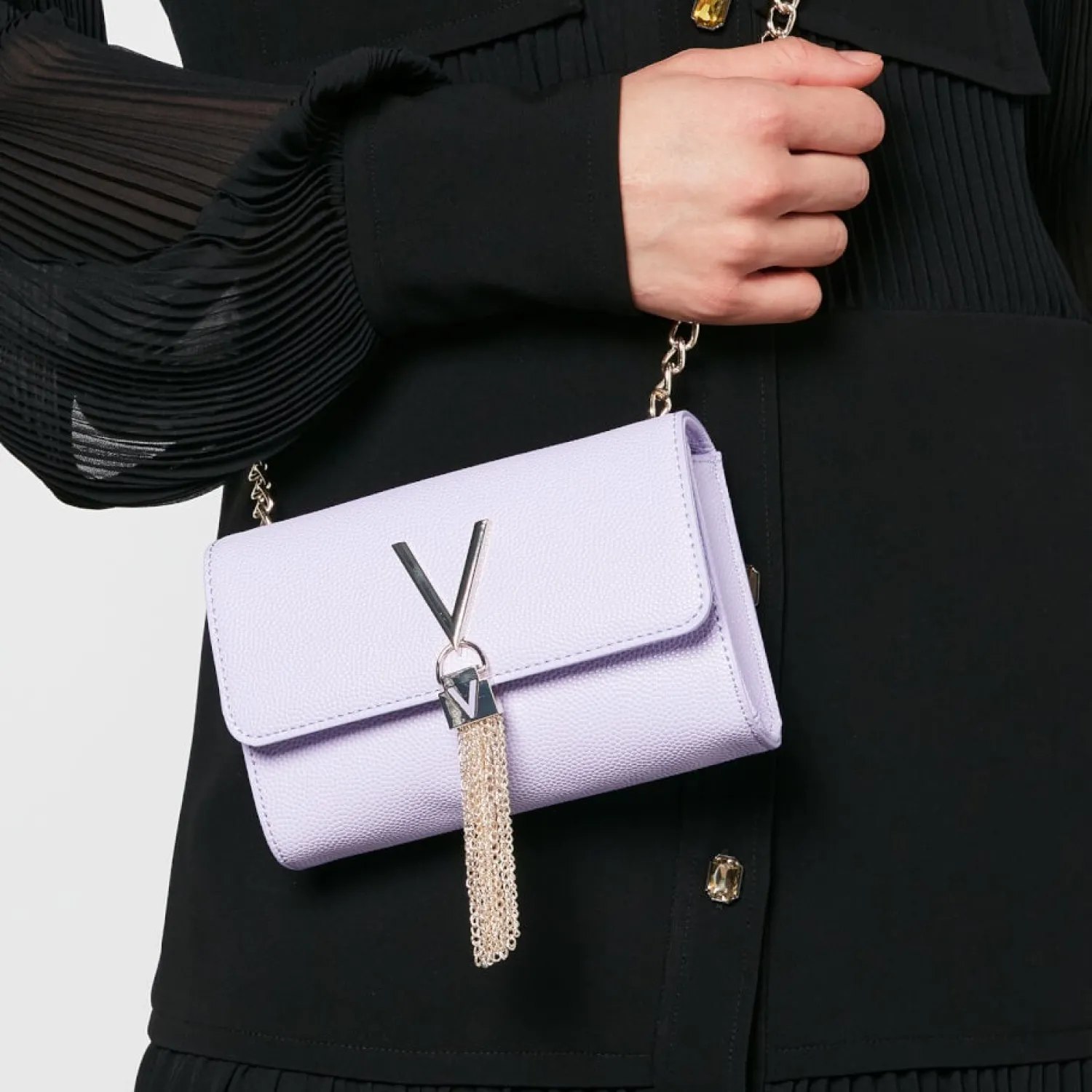 Clutch Bags*Valentino Bags Valentino Divina Faux Leather Pochette Bag