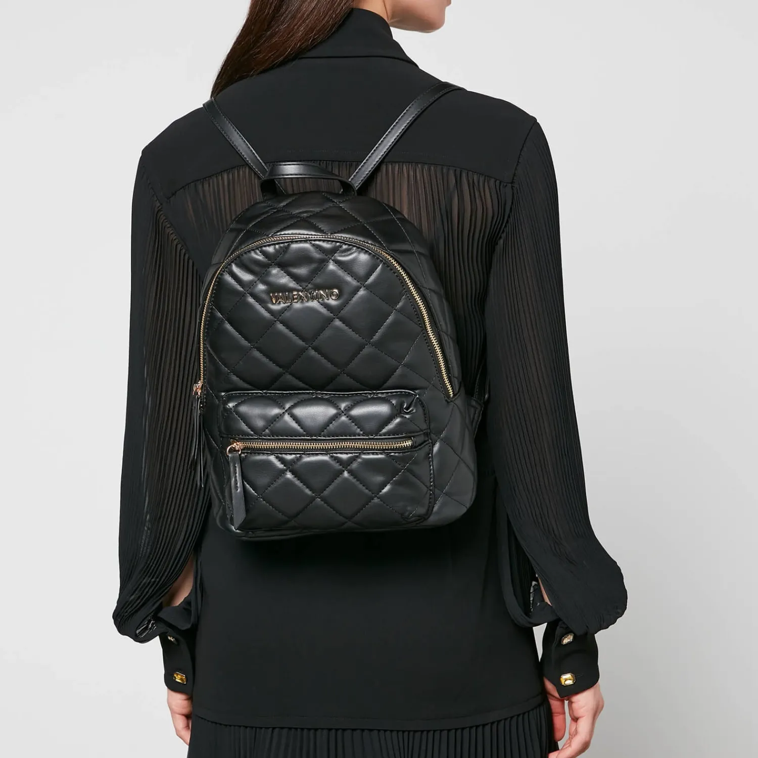 Backpacks*Valentino Bags Valentino Ocarina Quilted Faux Leather Backpack