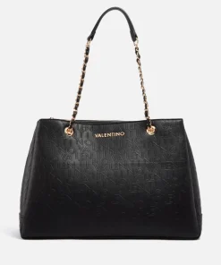 Tote Bags*Valentino Bags Valentino Relax Monogrammed Faux Leather Shopping Bag