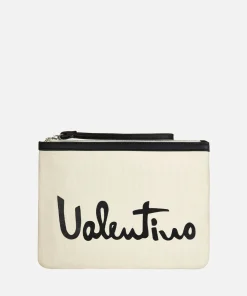 Cosmetic Bags*Valentino Bags Valentino Vacation Canvas And Faux Leather Cosmetic Case