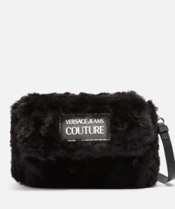 Shoulder Bags*Versace Jeans Couture Faux Fur Shoulder Bag Black