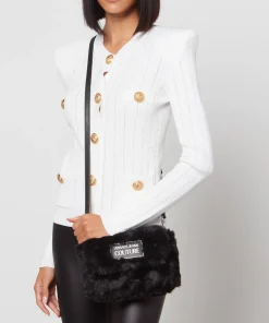 Shoulder Bags*Versace Jeans Couture Faux Fur Shoulder Bag Black