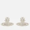 Earrings*Vivienne Westwood Women's Minnie Bas Relief Earrings - Platinum/Crystal