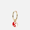 Earrings*Wilhelmina Garcia Women's Yin/Yang Earring - Gold/Red/White