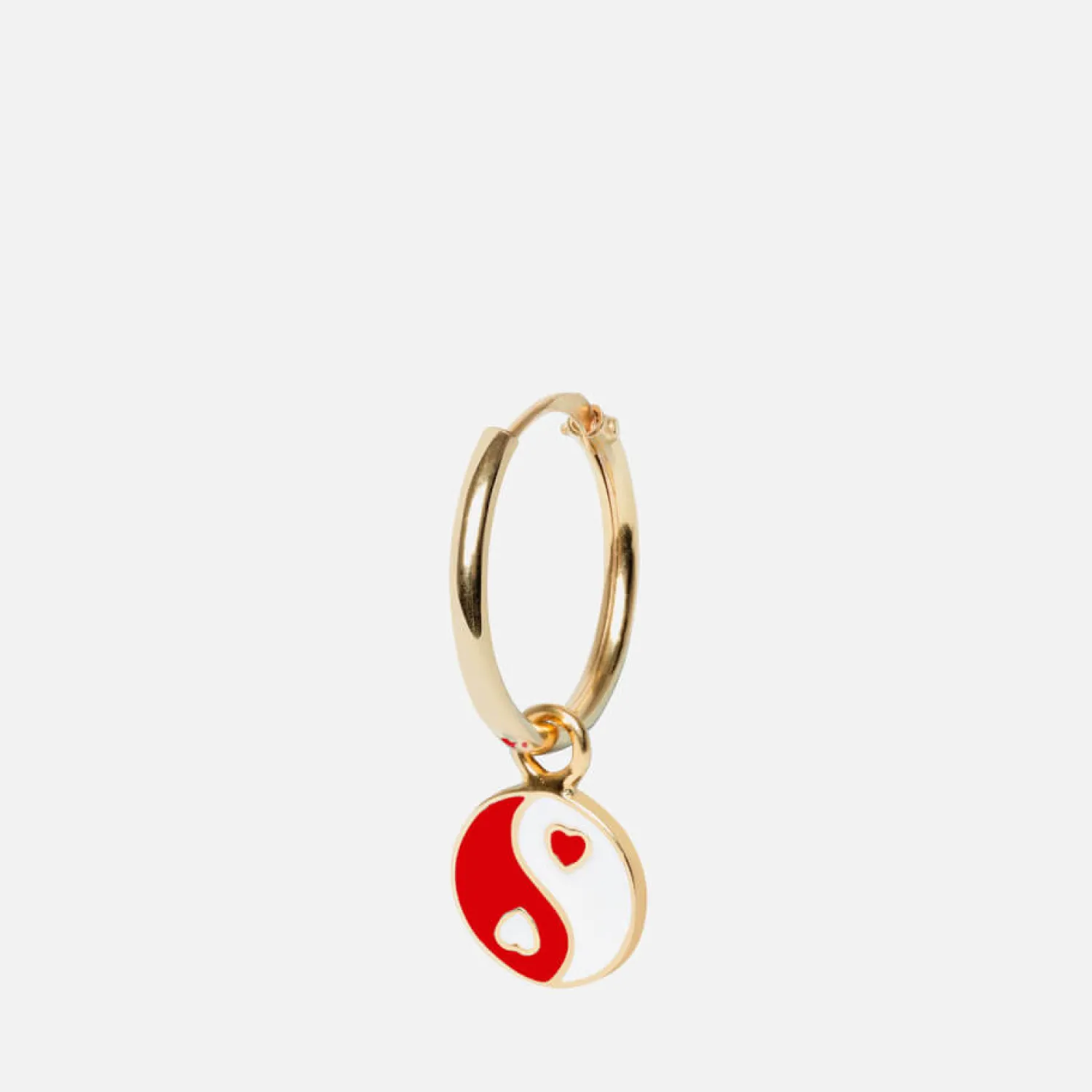 Earrings*Wilhelmina Garcia Women's Yin/Yang Earring - Gold/Red/White