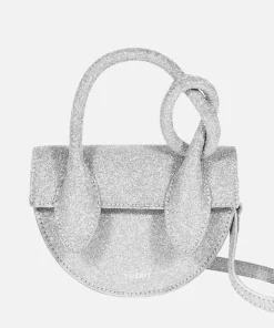 Mini Bags*Yuzefi Mini Pretzel Glitter-Coated Leather Cross-Body Bag